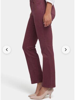 NYDJ Marilyn Straight Jeans Dark Cherry (Size 0)